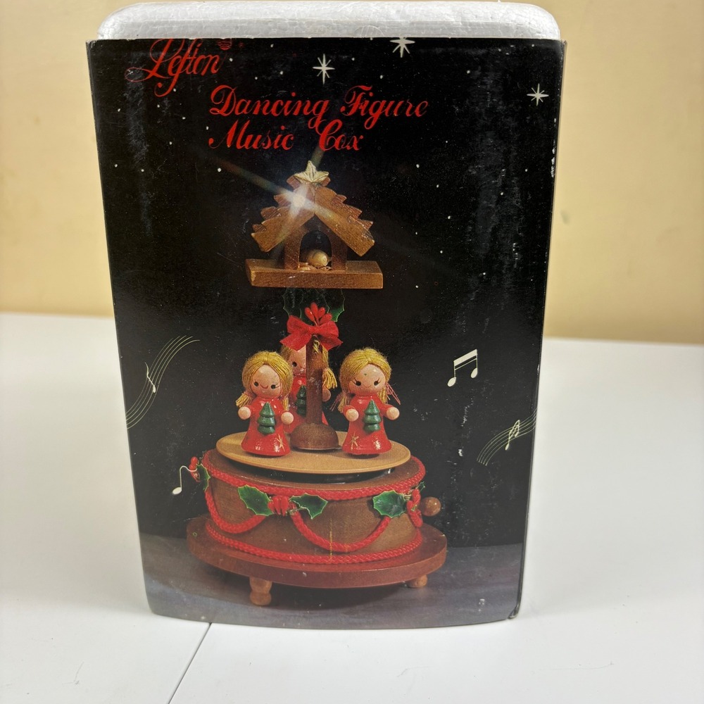 Lefton Dancing Music Box Santa & Angel Girls Vintage Christmas Figurine - Picture 3 of 17